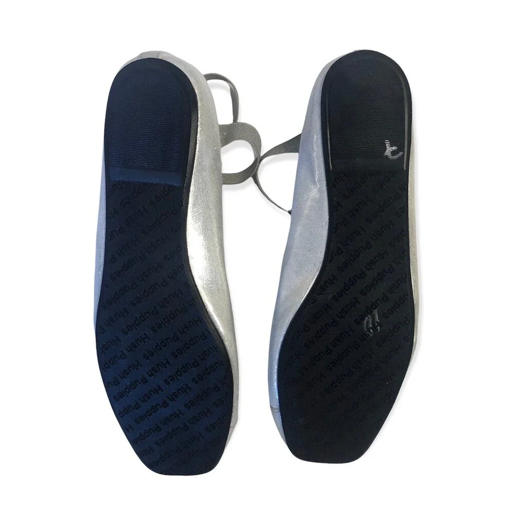 Hush Puppies Girls Silver Strappy Gemma Ballet Flat